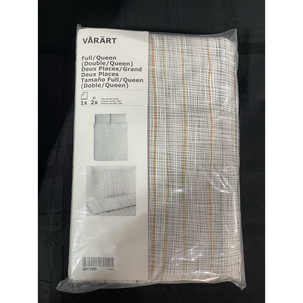 IKEA Varart Duvet Cover Full/Queen 86"x86" Cotton + 2 Pillow Cases NEW